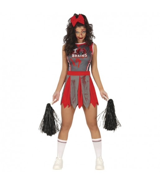Costume Pom-pom girl zombie grise femme
