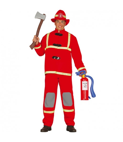 Déguisement Pompier rouge homme