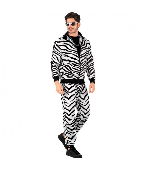 Costume pour homme Survêtement tigre noir et blanc