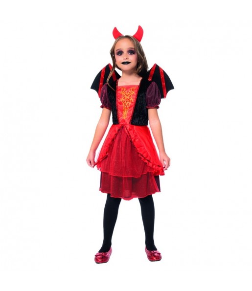 Costume Diablesse avec ailes noires fille