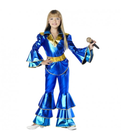 Costume Disco bleu Abba fille