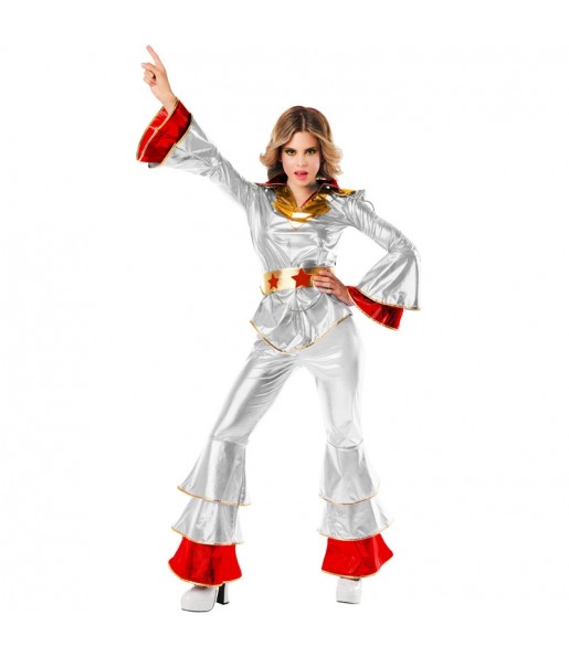 Costume Disco Abba argent femme