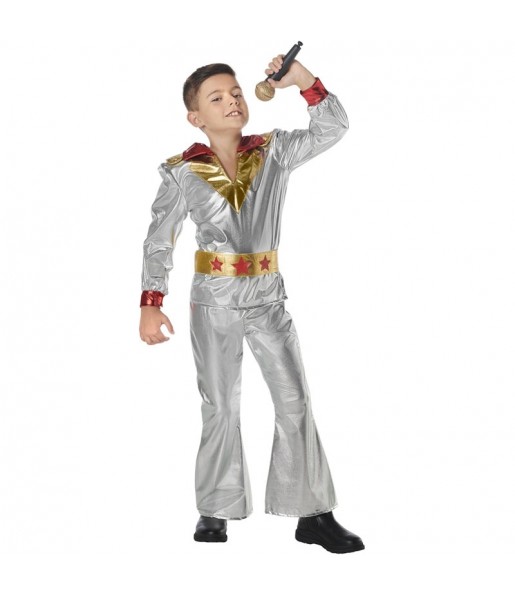 Costume Disco Abba argent garçon