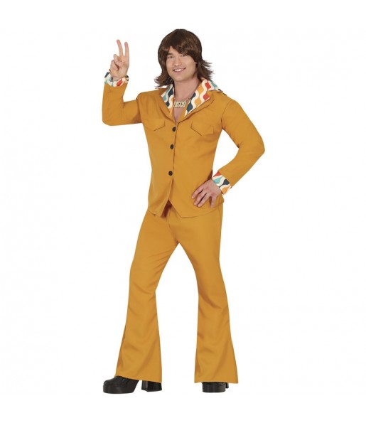 Costume pour homme Danseur de discothèque orange