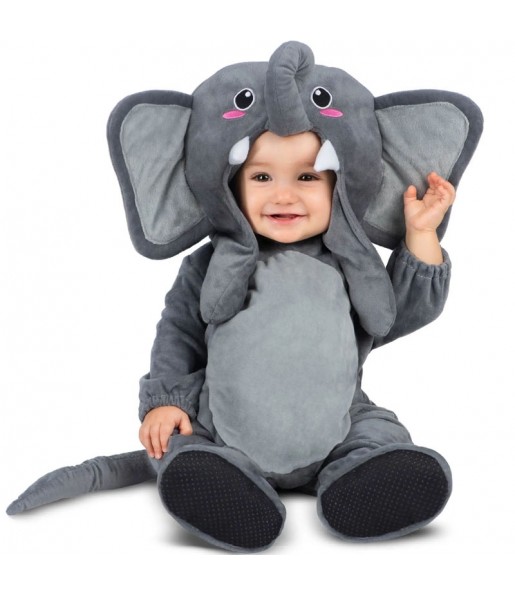 Costume Eléphant gris bébé