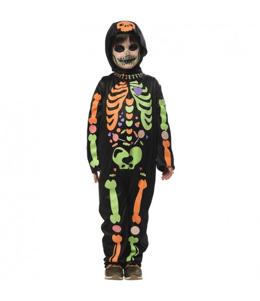 Costume Squelette avec des friandises garçon