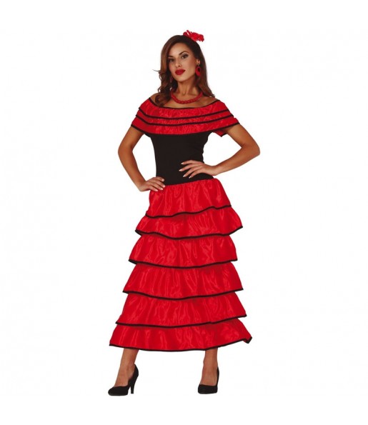 Déguisement Flamenco Sévillane Rouge femme