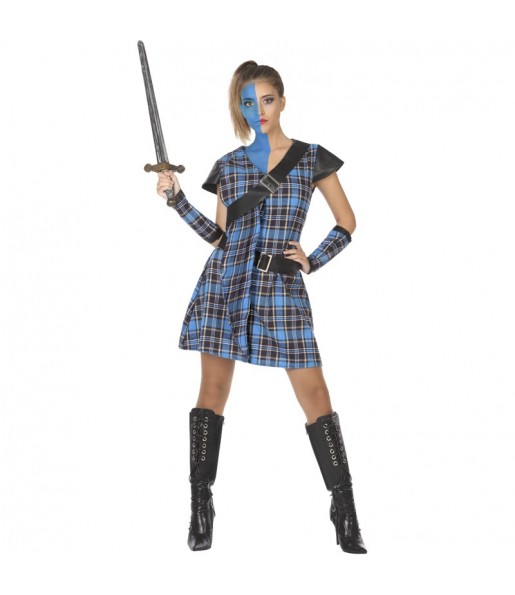 Déguisement Guerrière Écossaise bleue femme