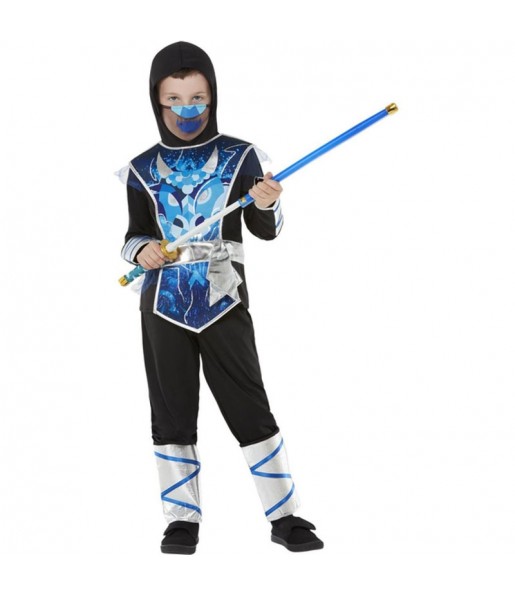 Costume Guerrier Ninja Bleu garçon