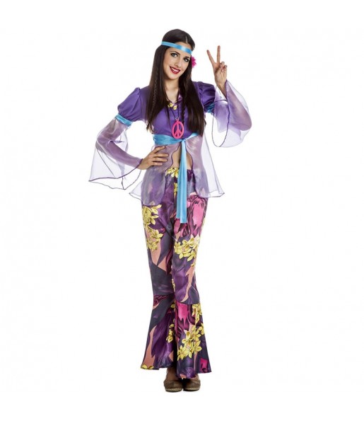 Déguisement Hippie violet femme