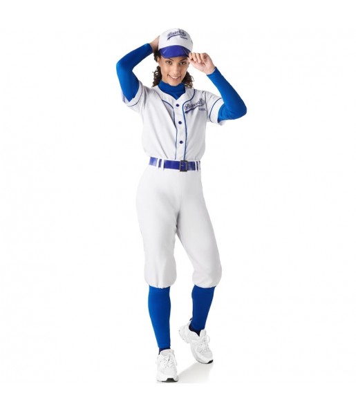 Costume Joueuse de base-ball bleue femme