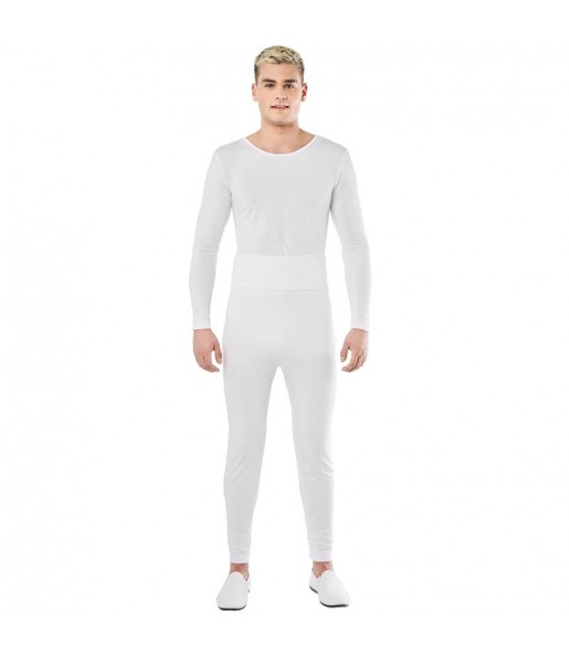 Costume pour homme Justaucorps blanc à 2 pièces