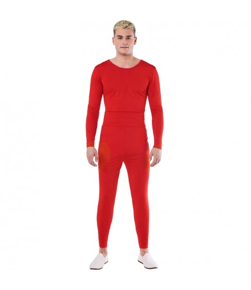 Costume pour homme Justaucorps rouge à 2 pièces