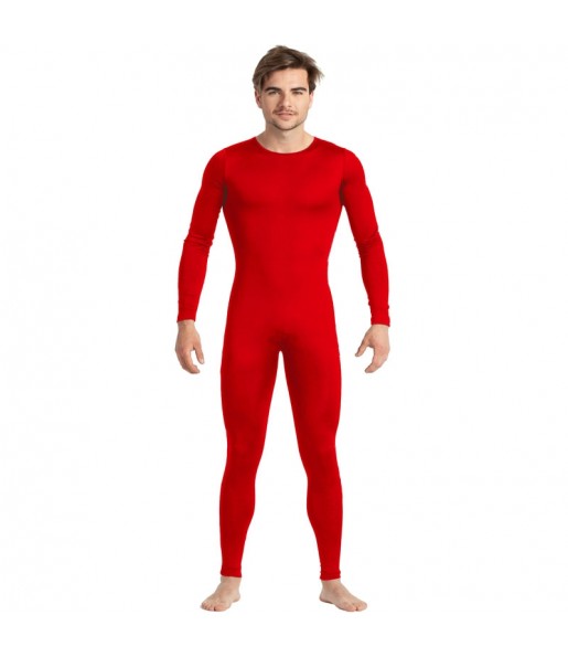 Déguisement Justaucorps rouge spandex homme