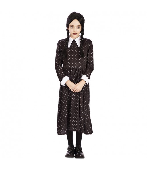 Costume Mercredi Addams gothique fille