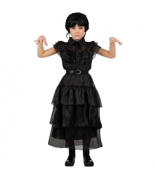 Costume Wednesday Addams la reine du bal fille