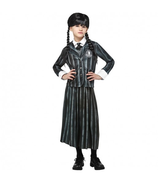 Costume Mercredi avec uniforme scolaire fille