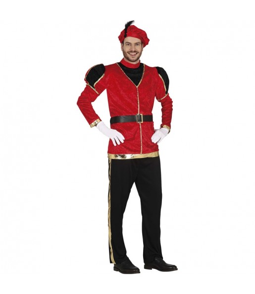 Costume Page rouge des Rois d\'Orient homme