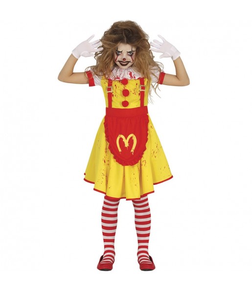Costume Clown tueuse McDonald fille
