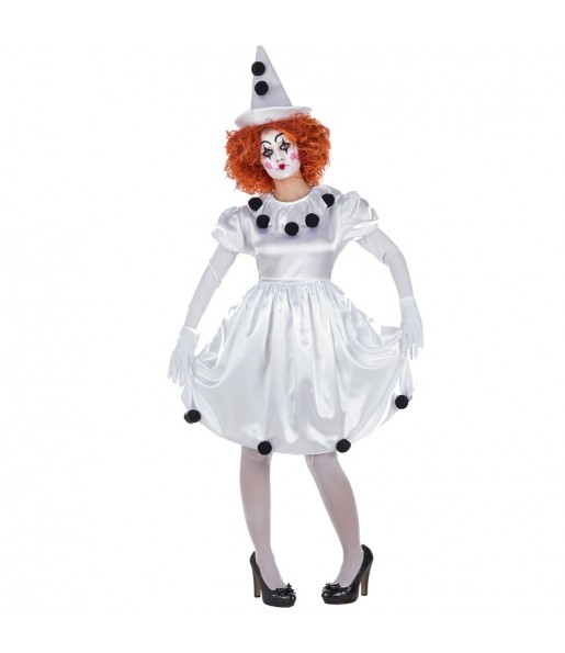 Déguisement Clown Pierrot pour femme