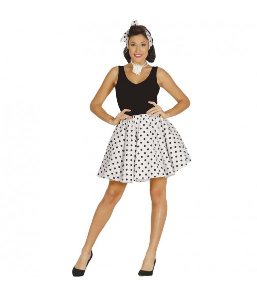 Costume Pin Up des années 60 blanc femme