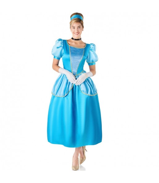 Costume Princesse de conte de fées bleue femme