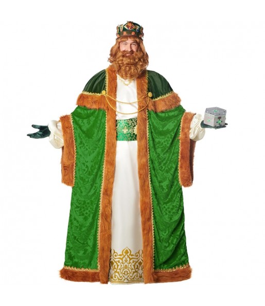 Costume Roi Mage Gaspard vert homme