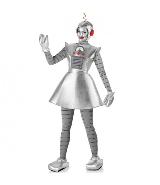 Costume Robot argenté femme