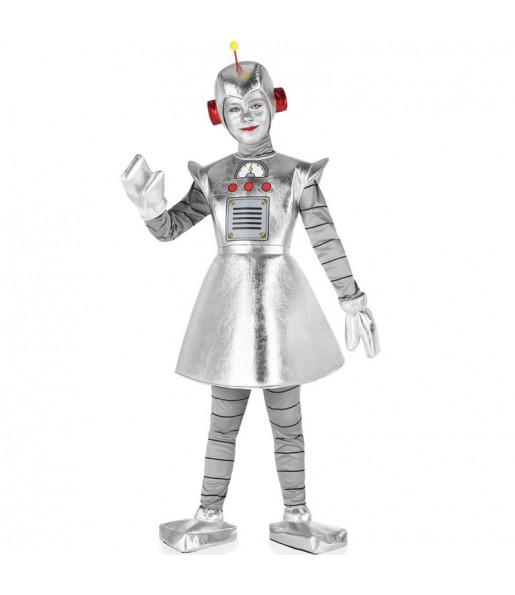 Costume Robot argenté fille