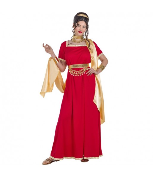 Costume Déesse romaine rouge et dorée femme