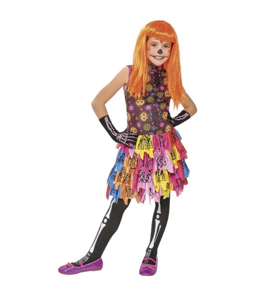 Costume Squelette multicolore fille