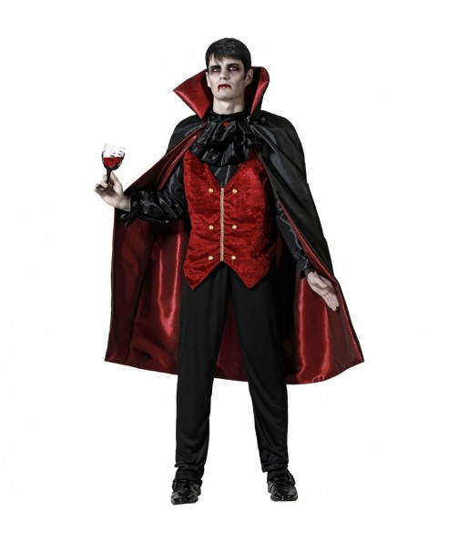 Costume Vampire rouge avec cape homme
