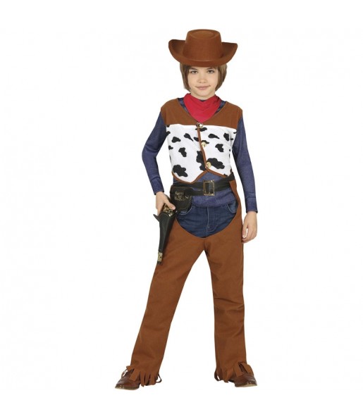 Costume Cowboy avec impression de vache garçon