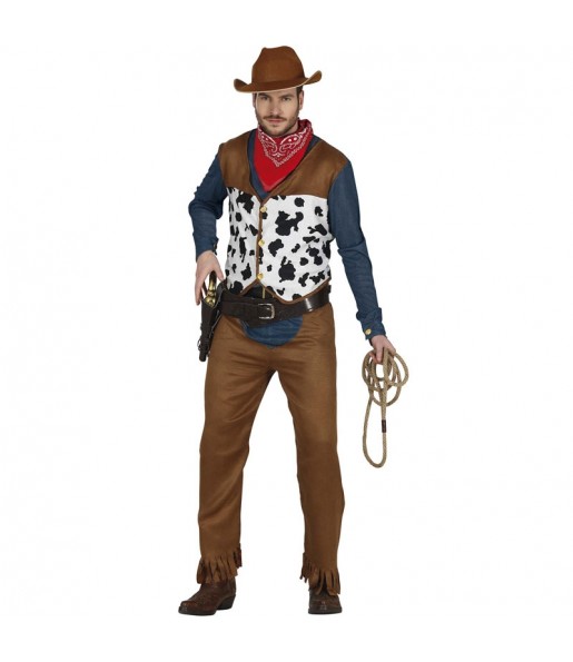 Costume Cowboy avec impression de vache homme