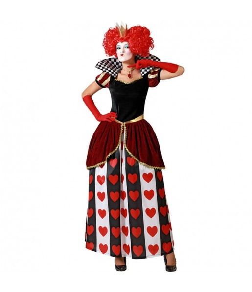 Costume Reine des cœurs rouge femme