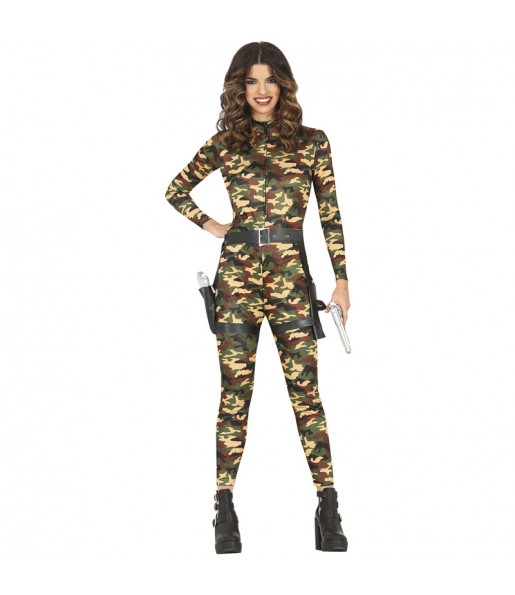 Costume Soldat camouflage femme