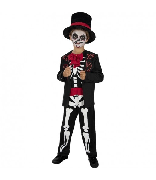 Costume Catrin squelette mexicain garçon