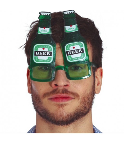 Lunettes avec bouteilles de bière 