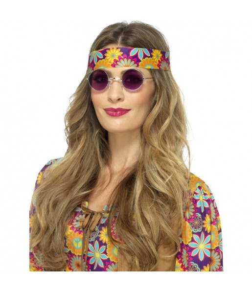 Lunettes violettes hippies