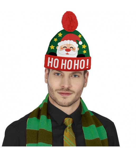 Bonnet de Noël Père Noël effet laine pour compléter vos costumes