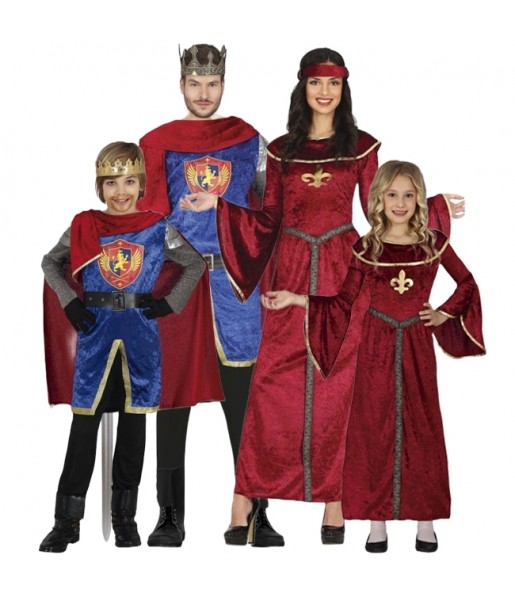 Déguisements Rois médiévaux en manteau rouge pour groupe