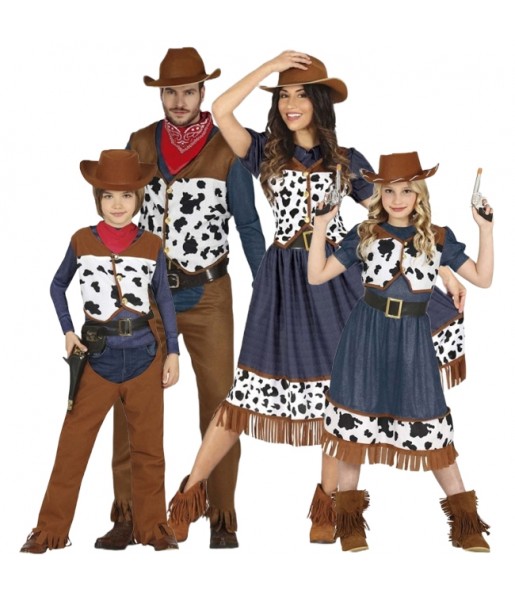 Déguisements Cowboys imprimé vache pour groupe