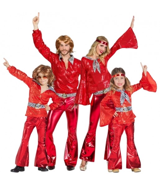 Déguisements Disco rouge pour groupe