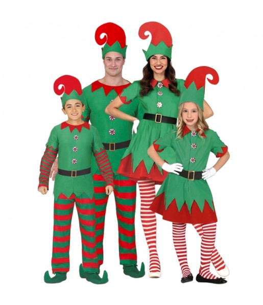 Costumes Elfes du Père Noël pour groupes et familles
