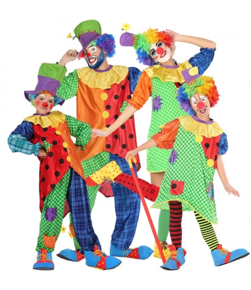 Déguisements Clowns raccommodés pour groupe