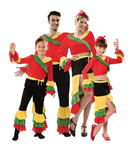 Groupe Danseurs Rumba Multicolore