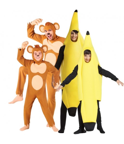 Costumes Singes et bananes pour groupes et familles