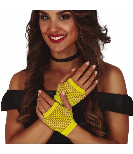 Gants résillés courts Jaune