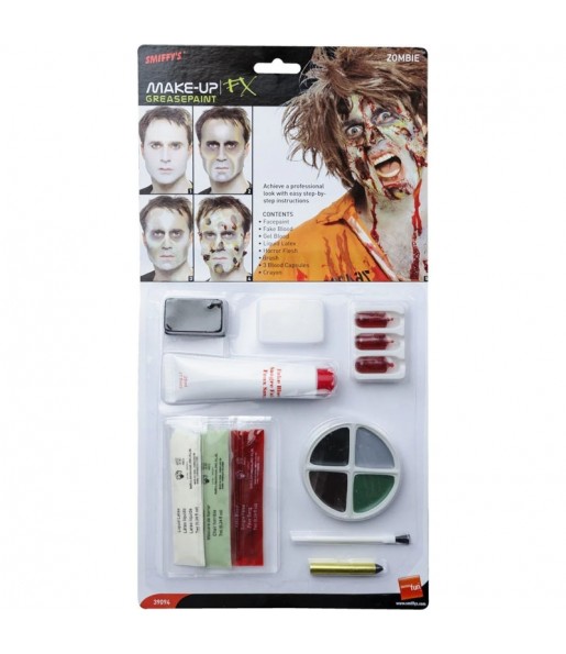 Kit de maquillage zombie avec latex pour compléter vos costumes térrifiants