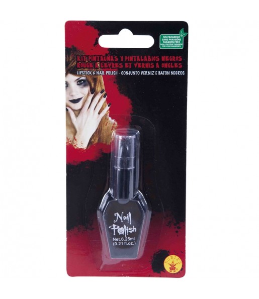 Kit vernis à ongles et rouge à lèvres Noir